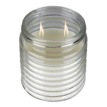 Candle  with 2 Wicks in Round Glass Container, 11.8cm - assorted  